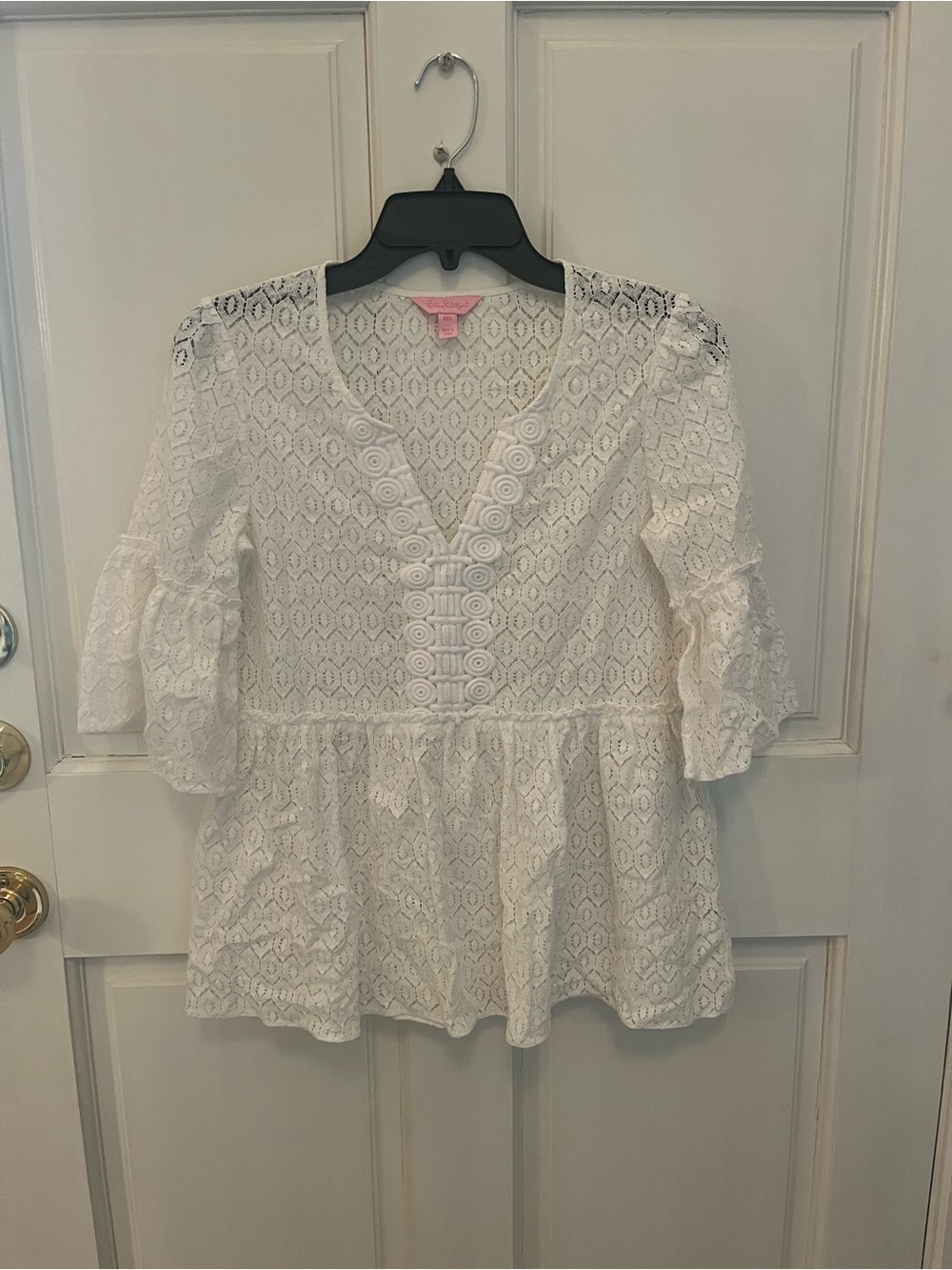Lilly Pulitzer White Lace Peplum Tunic